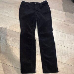 LOFT OUTLET WOMENS 4P BLACK VELOUR PANTS